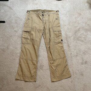 Vintage Polo Ralph Lauren Cargo Pants Men 40x30 Tan Utility Army Paratrooper Y2K